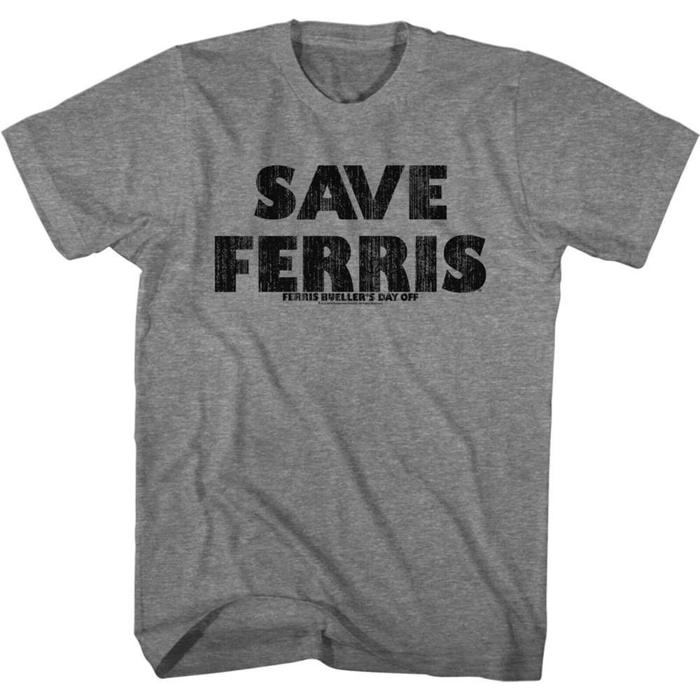Ferris Beuller's Day Off Save Ferris Graphite Heather Adult T-Shirt Unisex T-Shirt