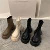 Мода 2024 года, новые короткие сапоги на платформе и каблуке, женская мода, женские ботильоны с молнией сзади, осень-зима, женская обувь