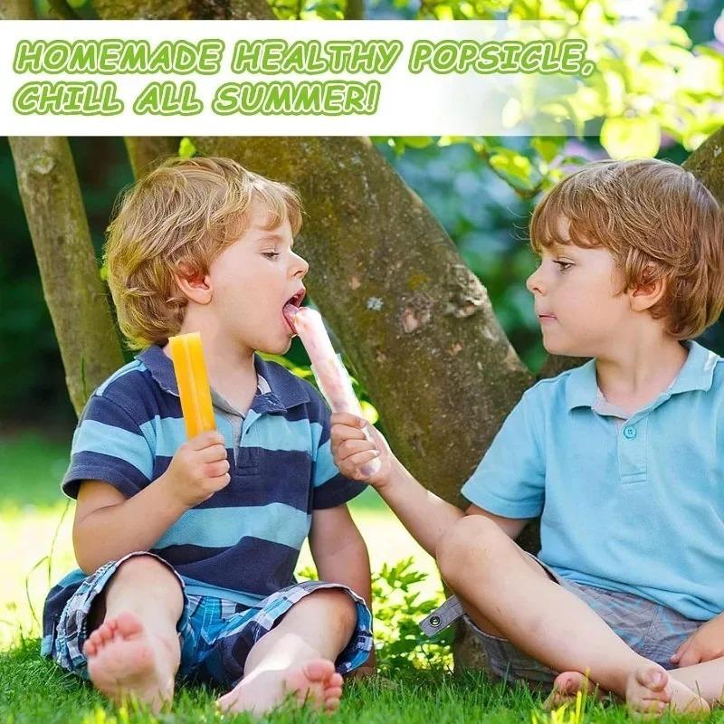 Летние одноразовые пакеты для мороженого на палочке, самодельные пакеты для мороженого, большие герметичные пакеты для заморозки, пакеты для сока, йогурта, смузи с воронкой и инструментами