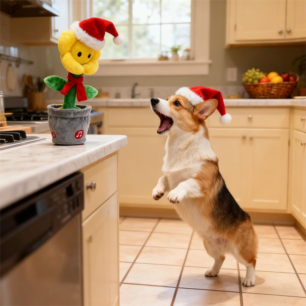 Customized Christmas Model Rechargeable Swing Singing And Talking Sunflower Toy