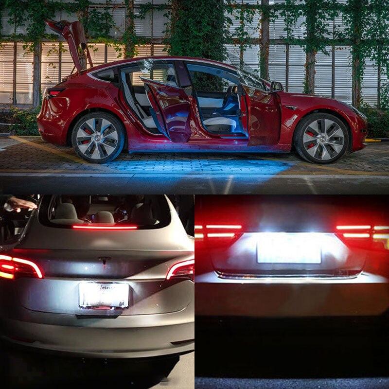 Для Tesla Model 3 YSX Ультраяркий комплект светодиодного освещения салона Аксессуары для багажника, передней двери, дверных проемов, освещения пространства для ног