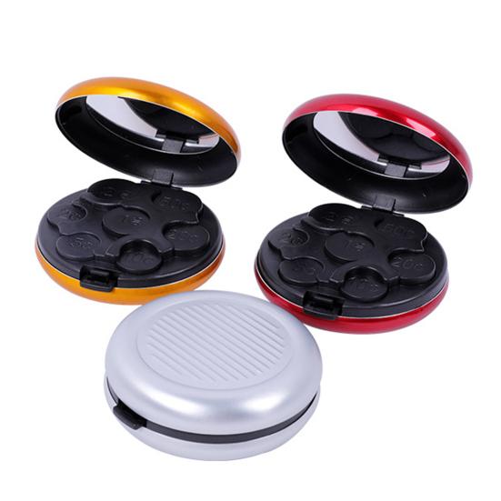 Coin Organizer with 7 Slots Large Capacity Built-in Mirror Compact Design Portable Travel Yen Coin Organizer Dispenser