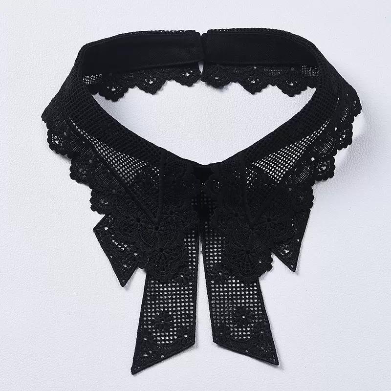 Fashion Lace White Fake Collar Women Detachable Collars for Women Black Lapel False Collars Woman Tie Clothes Accessories