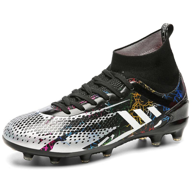 Новые бутсы с высоким верхом, мужские AG длинные шипы искусственный газон TF шиповки для тренировок детские мужские и женские кроссовки