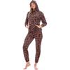 Keanu Womens/Ladies Leopard Print Fleece Long Pyjama Set