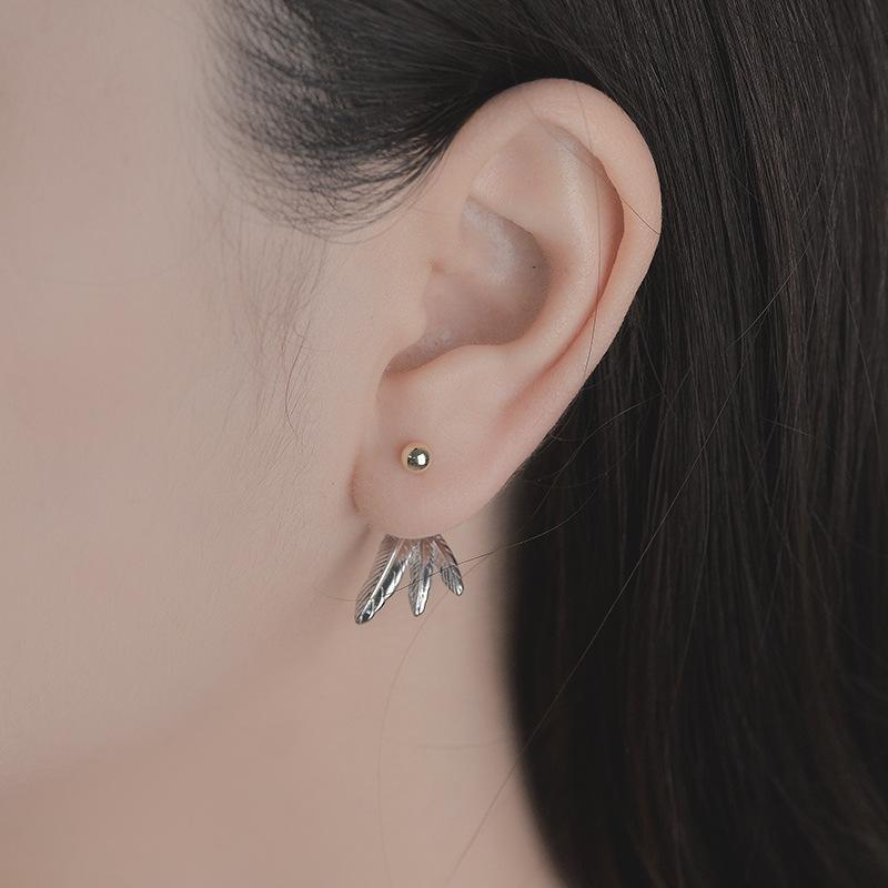 Серьги-перья с подвесками сзади для женщин, легкие, роскошные, высокого класса, модные, новый стиль