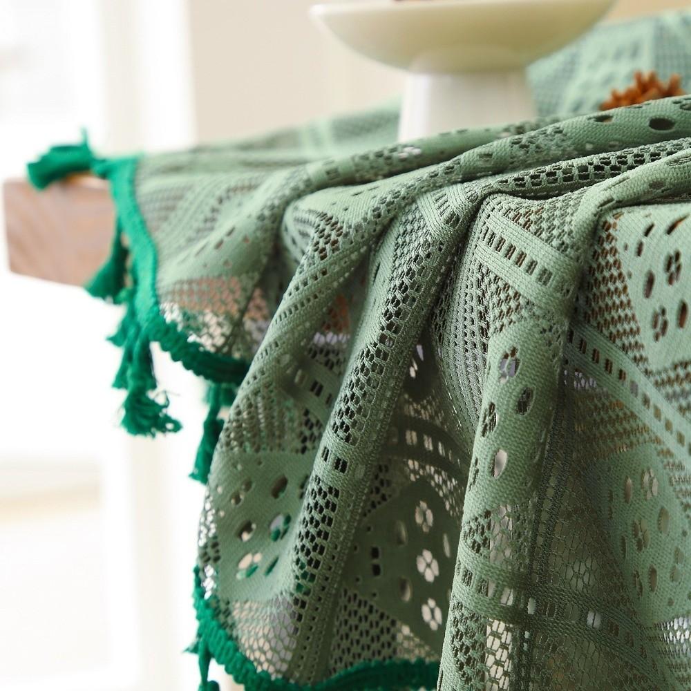 Rectangular Retro Tablecloth Dust-Resistant Lace Tablecloth Table Cover Cloth Tea Table