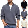 Men's Casual Solid-color Warm And Form-fitting Base Layer, Men's Semi-zipper High-neck With A Knitted Sweaeter Inside