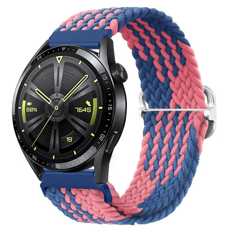22 мм 20 мм Плетеный нейлоновый ремешок для Huawei Watch 4/3/GT4-3 Samsung Watch 6/5/4/3 Тканевый браслет Наручный ремешок Amazfit GTR 4/GTS4