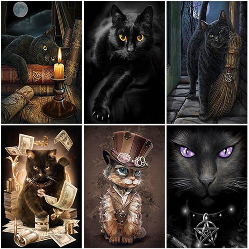 5D алмазная живопись кошки полностью квадратные / круглые животные алмазная вышивка искусство вышивка крестиком мозаика стразы картинки домашний декор
