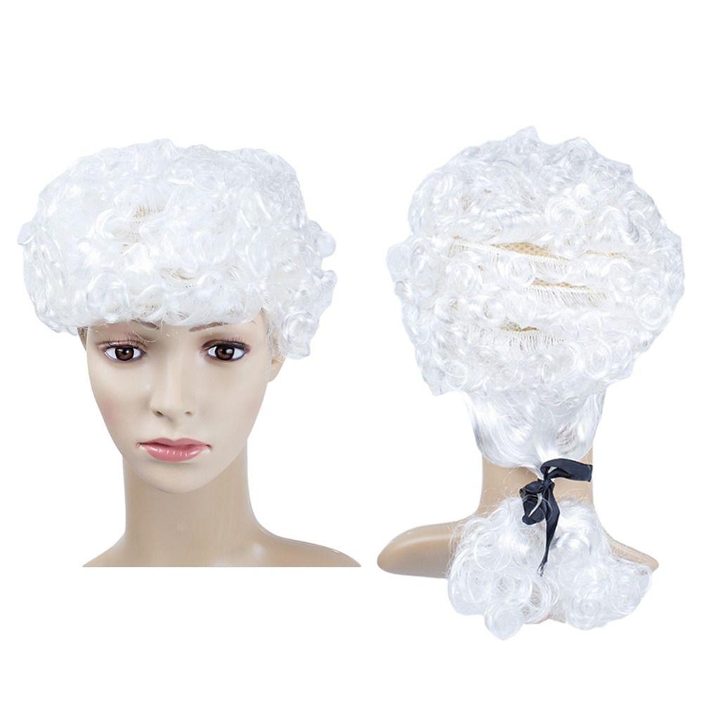 Curly Hair Judge Cosplay Headwear No Bangs Barrister Costume Hair Wig  Ball Clothing
