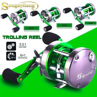 Рыболовные катушки для ловли на приманку 6 + 1BB, круглая катушка для троллинга, левая/правая ручка, катушка для пресной воды и соленой воды