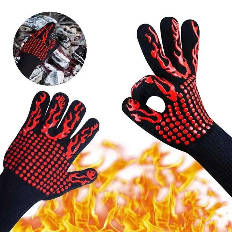 2022 New Heat Resistant Silicone Oven BBQ Cooking Gloves with Anti-Cutting & Antiskid Features