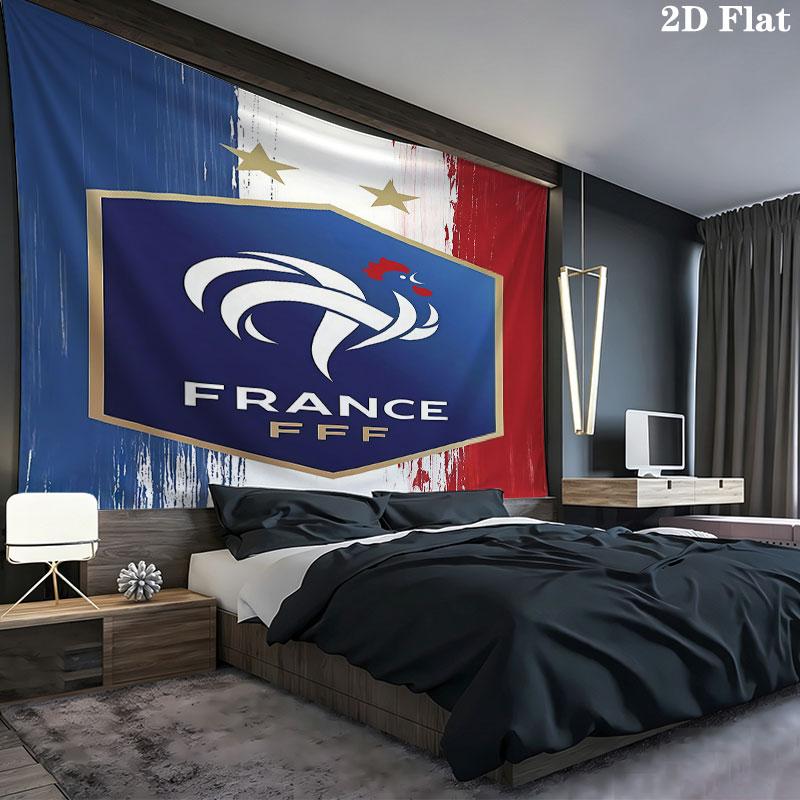 France National Football Team Wall Tapestry Aesthetic Wall Hanging Printed Fabric Blanket Decorative Tapestries for Bedroom Living Room Home Decor
