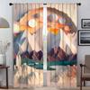 Partition Landscape Art Window Curtain for Room 2 Panel Blackout Curtains Tulle for Bedroom Home Interior Curtains Living Camera