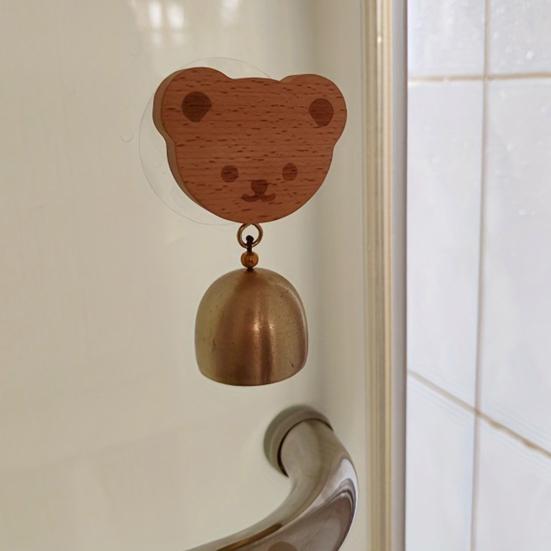 Дверной звонок с изображением мультяшного животного и клейкой заплаткой, сладкий звук, простая установка, декоративный дверной звонок, деревянный дверной звонок, подарок на открытие домашнего магазина на день рождения