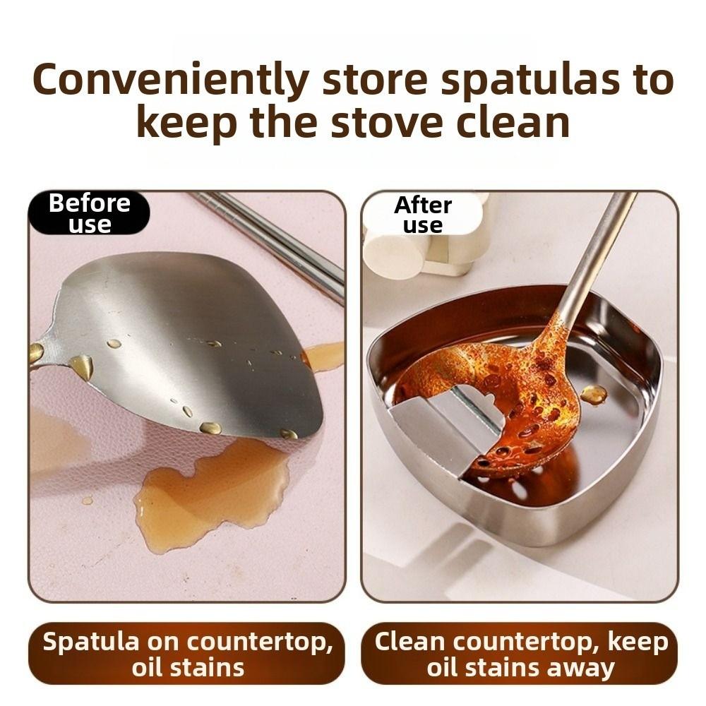 Anti-fall Stainless Steel Spoon Rest Rustproof Kitchen Utensil Rack Kitchen Organization