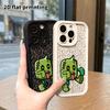 Phone Case: 2D flat design suitable for iPhone 18 17 16 15 14 13 Pro, unisex, block zombie, Christmas and Halloween gift