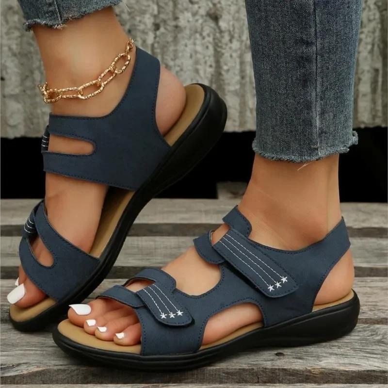 Fashion Ladies Shoes On Sale 2024 New Fashion Retro Leopard Print Women's Sandals Summer Outdoor Casual Women Beach Fish Mouth Shoes