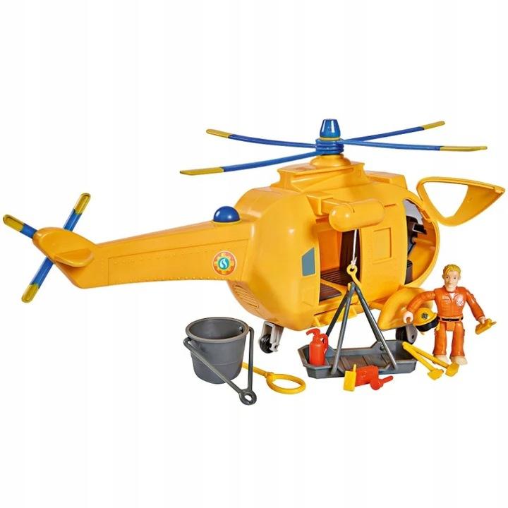 Strażak Sam Helikopter Ratunkowy Wallaby + Figurka Chwytak Kosz Akc. Św/Dźw