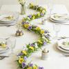 UV Resistant Artificial Pansy Vines Flexible Fake Flower Vines Eucalyptus Leaf Garland  Home Mantle