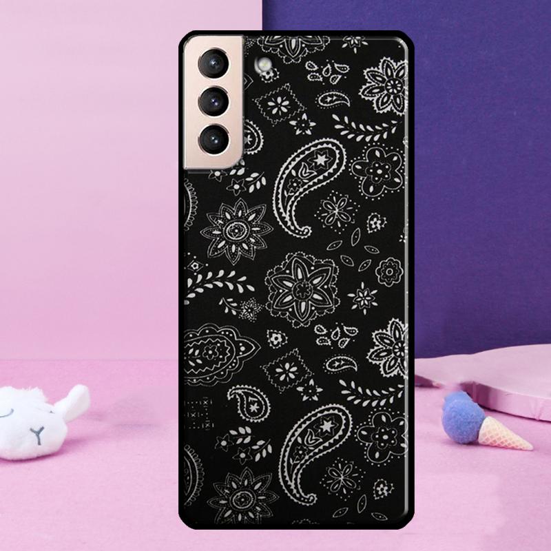 Черная Бандана Пейсли Чехол Для Телефона Для Samsung Galaxy S25 Ultra S24 Ultra S9 S10 S20 S21 S22 Plus S23 S24 FE Чехол