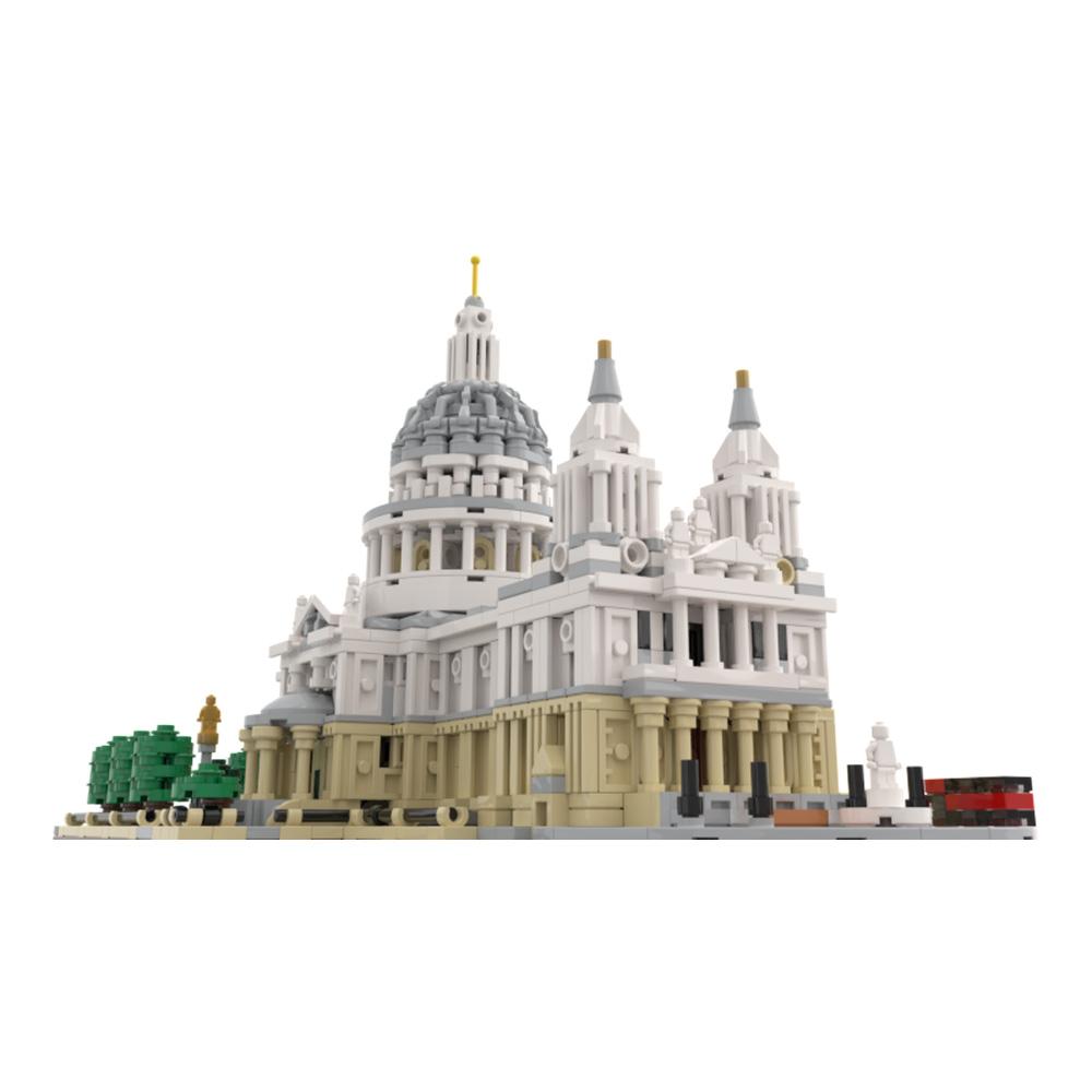 Gobricks MOC Лондонская знаменитая Собор Святого Павла 1:800 Модельных Кирпичей Классицизм Лондонский Собор Строительные Блоки Игрушки Подарок