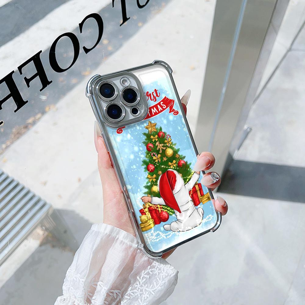 Чехлы для телефонов Ae108 Happy New Year Merry Christmas из гальванизированного ТПУ для Xiaomi 11 Lite Redmi Note 13 Pro 12C 9S 14C Huawei с защитой на четыре угла