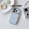 INS Корейский Модный Синий Чехол для Телефона из Смолы в Горошек Для iPhone 17 Air 11 12 13 14 15 16 Pro Max Y2k Простота Жесткий Чехол