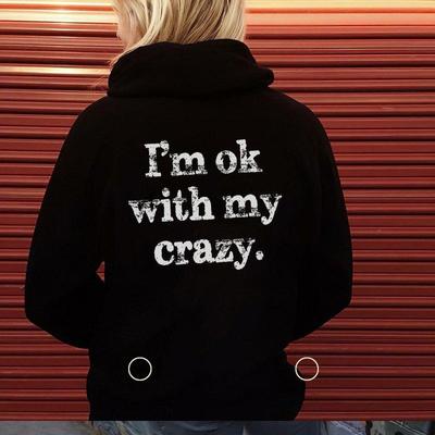 Повседневный модный женский свитер с капюшоном и рукавами на плечах с принтом букв