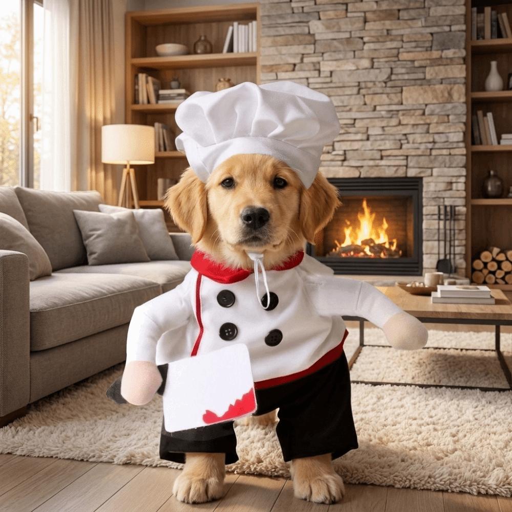 Adjustable Dog Cosplay Costumes Breathable Pet Cook Outfit Pet Funny Chef Costume Pet Party