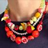 3D Fruit 3D Fruit Necklace Colorful Fruit Beaded Chain Necklace Handmade Necklace  Party Use