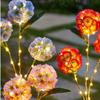 with 3 Head Simulation Flower Lamp Ground Mounted Landscape Light  for Yard Garden House
