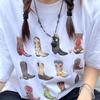 Ковбойская Футболка Женская Летняя Свободная Винтажная Бохо Техасская Футболка Ковбойка Ковбой Милые Графические Футболки Хиппи Футболки Ретро