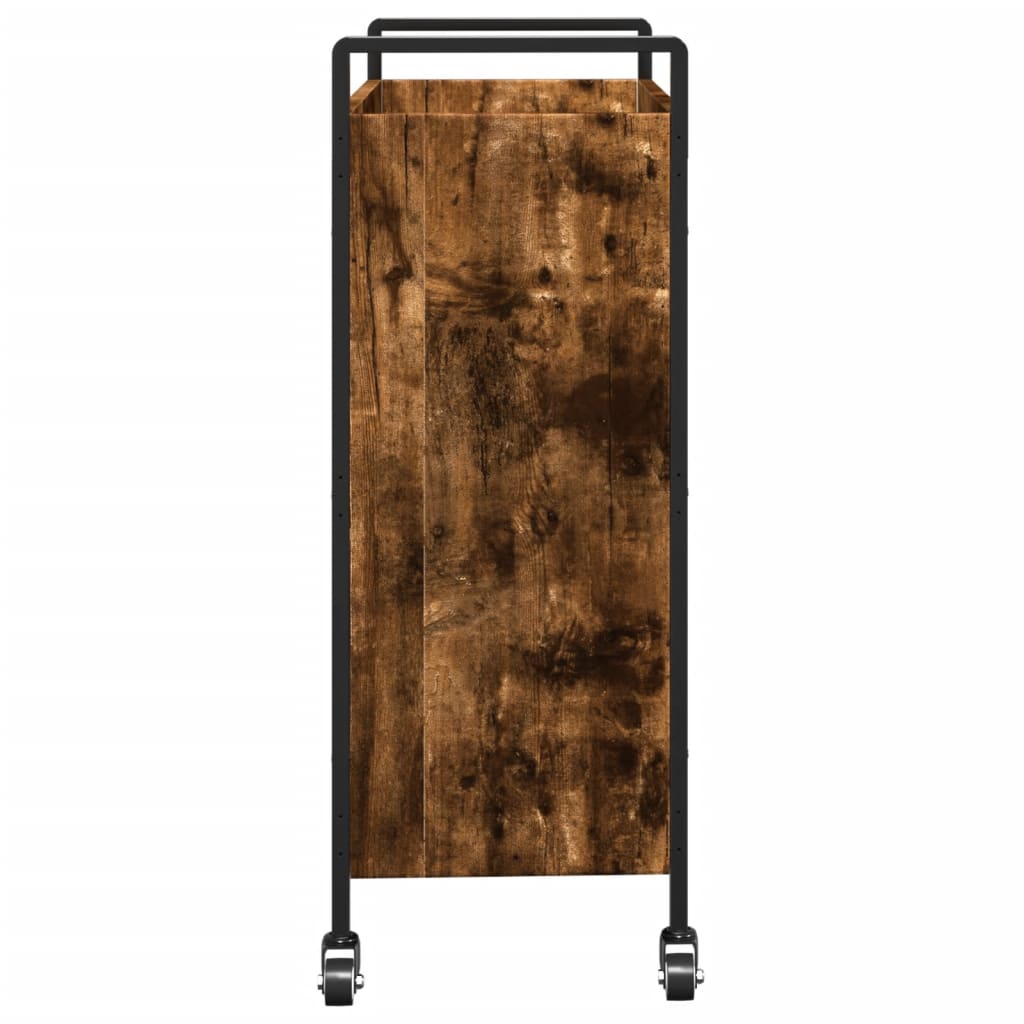 Kitchen Trolley Smoked Oak Finish 70 x 30 x 82 cm Engineered Wood