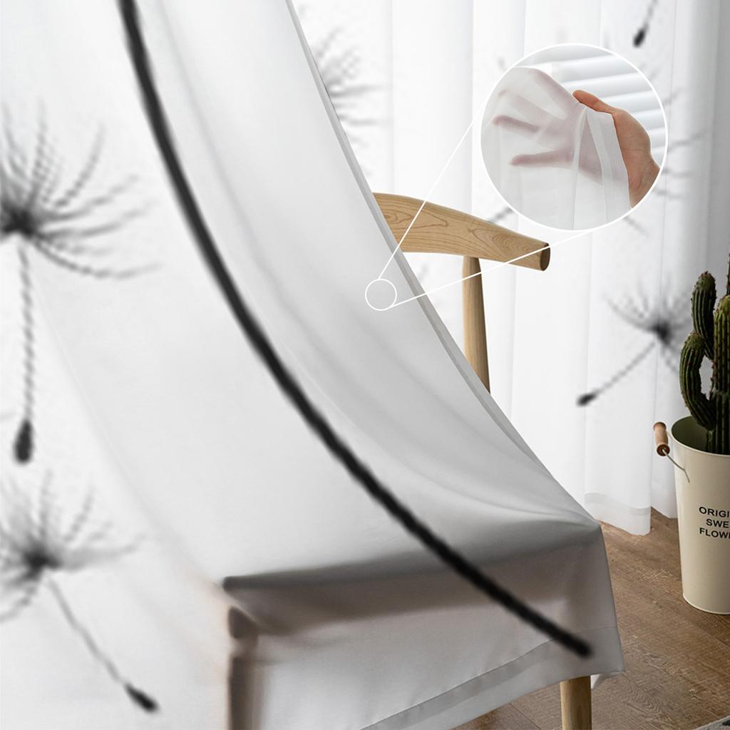 Графический рисунок парашюта одуванчик прозрачные шторы для гостиной Тюль оконная занавеска спальня кухня вуаль шторы