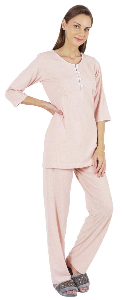 Inkmeso Solid Nightwear Set W  Pyjama For Women Cotton Nightwear 2 Pcs