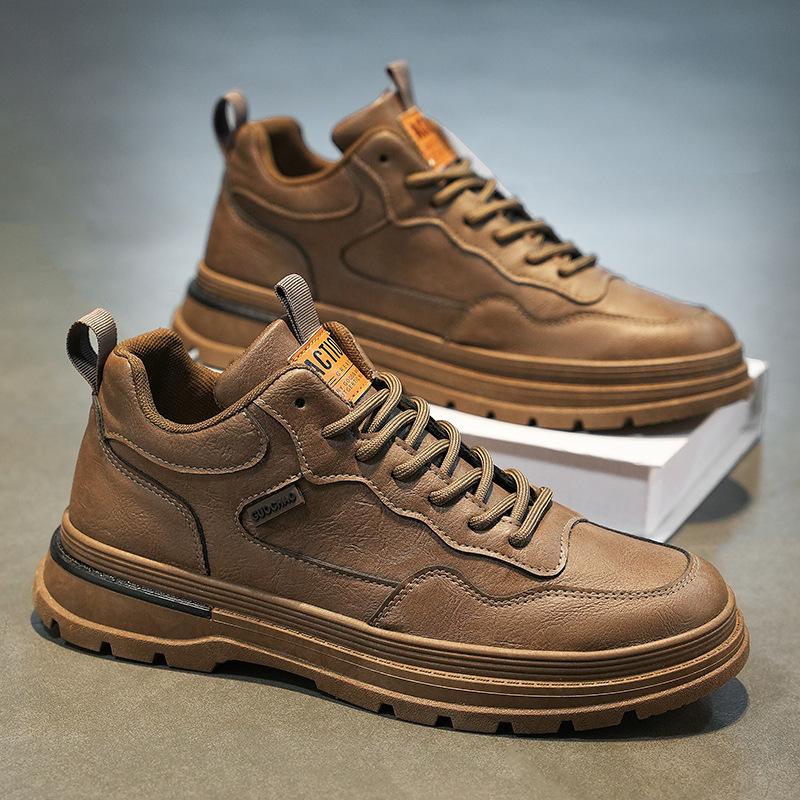 Martin Boots Autumn Men's Shoes New Breathable Waterproof Work Shoes Trendy Versatile Tooling Shoes Casual Leather Shoes Board Shoes Men