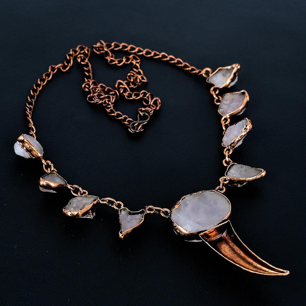 Украшения из розового кварца, Медный гальванопластический кулон, Украшения из драгоценных камней ручной работы, Подарки для жены, Совершенно новый кулон