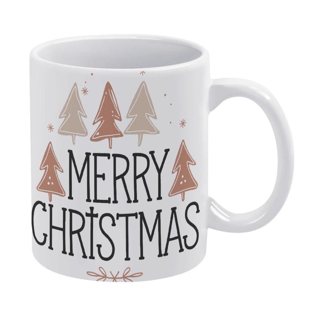 11oz White Ceramic Mug with Smooth Handle and Dual-Side Print, Perfect for Coffee Lovers Enjoying Warm Drinks In Home or Workplace