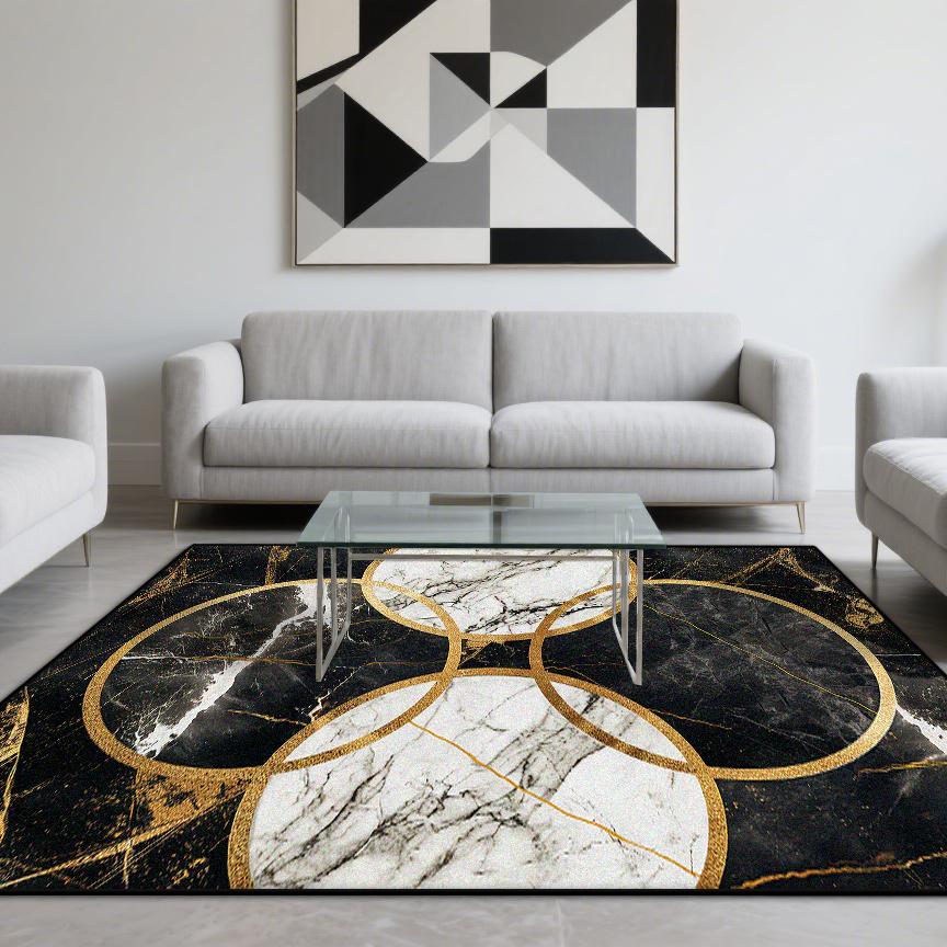 Современный Стиль Роскошный Ковер Гостиная Мраморная Отделка Ковры для Зоны Дивана Нескользящий Коврик для Пола Спальни Гостиной Моющийся Придверный Коврик