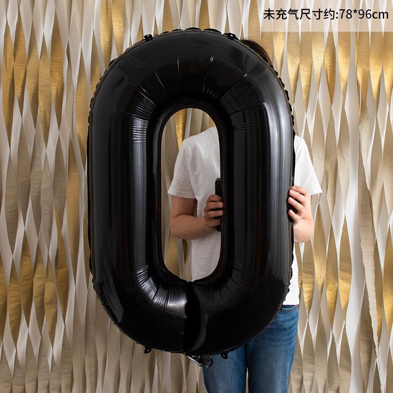 40 Inch Black Figure Foil Number Balloon Anniversary Birthday Party Decoration Adult Bridal Shower Digital Ballon Kids Globo