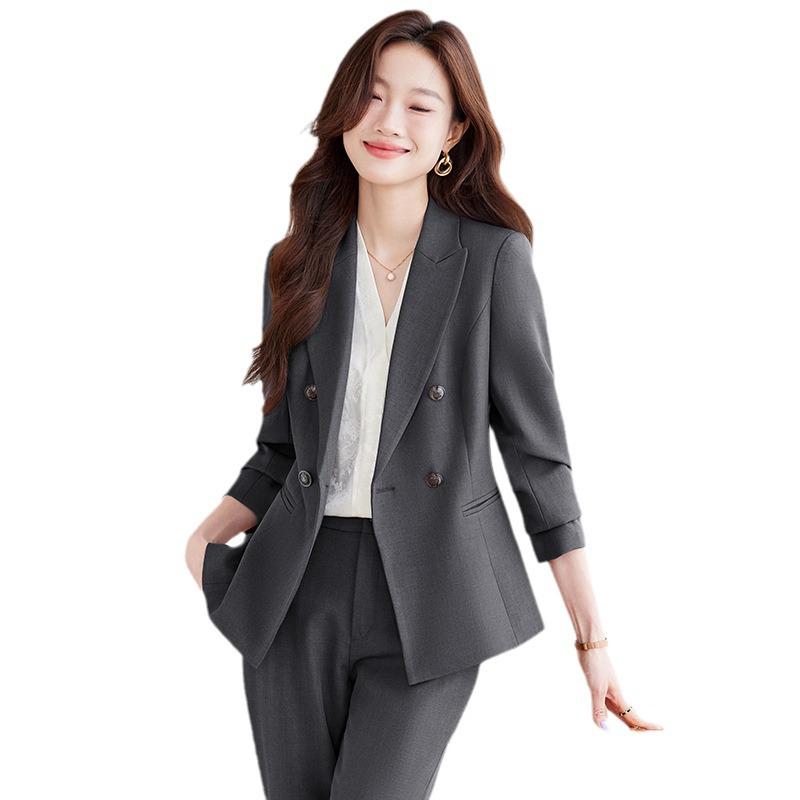 2024 Женский профессиональный осенний костюмный набор - Элегантный, плотный стиль для формальных поездок на работу и приема в отеле