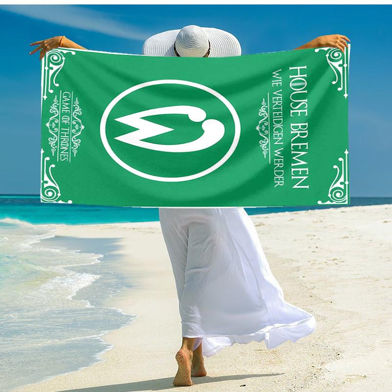 proof beach towel with Werder Bremen LOGO pattern - soft,absorbent,quick-drying,machine washable - perfect for swimming,camping,bathing