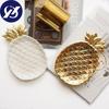 Gold Plated Pineapple Ceramic Storage Plate Snack Plates Dessert Jewelry Dish Make Up Tray