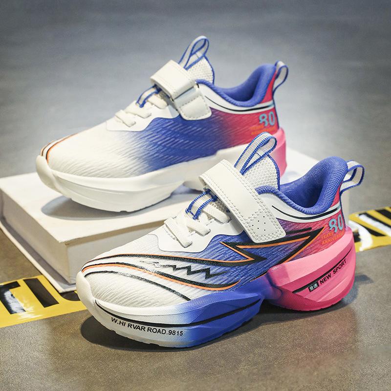 2025 Summer New Mesh Running Shoes Boys and Girls Children's Shoes Shock Absorption Rebound Breathable Physical Education Wear-resistant Running Shoes