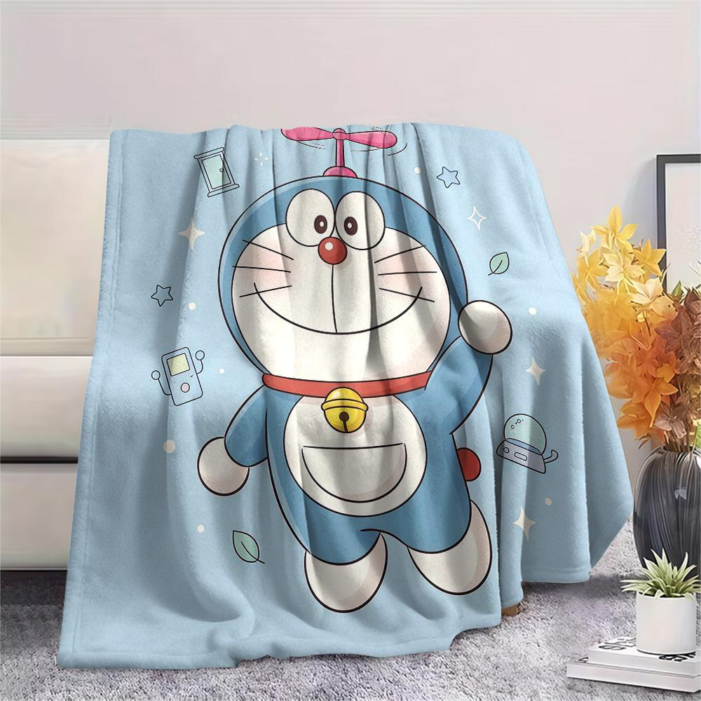 Doraemon3 Flannel Blanket, High quality Comfortable for All Seasons, Home Decor, Warmth and Comfort