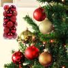 24Pcs Christmas Ball Ornaments Eye-catching Xmas Decoration Create Festive Atmosphere Beautiful Christmas Balls