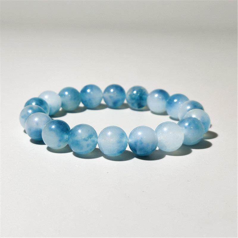 6/8/10/12mm Natural Blue Chalcedony Jasper Jade Bracelets Classic Men Women Buddha Bracelets Minimalist Yoga Meditation Jewelry