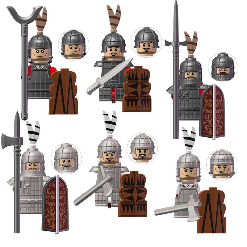 MOC Римская Империя Спартанская Армия Средневековый Солдат Колесница Строительный Блок Блоки Кирпичи Древнее Военное Шлем Войны Игрушки Наборы Игр Для Детей